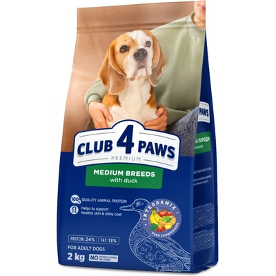 Club4Paws Premium Adult Medium s kačacim mäsom 2 kg