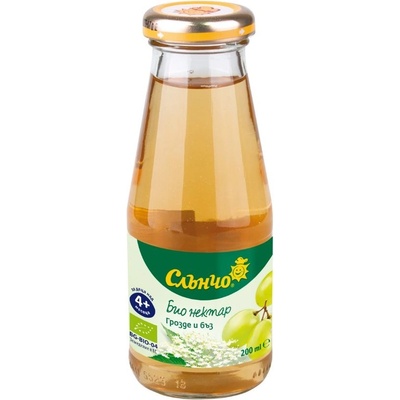 Слънчо Био нектар Слънчо - Грозде и бъз, 200 ml (4266)