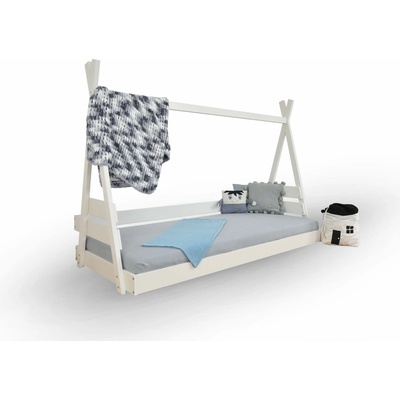 Wilsondo Drevená detská posteľ domček Teepee - 2 veľkosti - biela Rozmer: 90x200