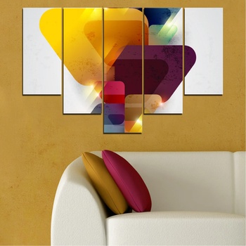 Vivid Home Декоративни панели Vivid Home от 5 части, Абстракция, PVC, 160x100 см, 6-та Форма №0284