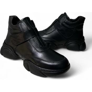 GNStyle ДАМСКИ СПОРТНИ БОТИ В ЧЕРЕН ЦВЯТ ОТ ЕСТЕСТВЕНА КОЖА