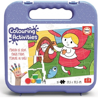 Educa vymaľovánky Červená Čiapočka Colouring Activities v kufríku 20 dielov-maľovanie prstami 24*34 cm