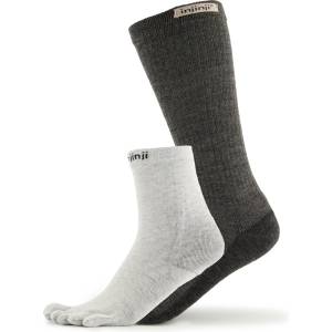 Injinji Мъжки туристически чорапи Injinji Liner+Hiker Walking socks - Charcoal / Heather Grey - размер 44, 5-47, 5+ (EU) (201-6539-0112)