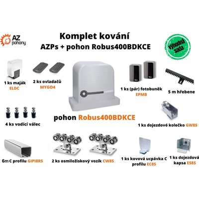 Sada kování AZPs + pohon ROBUS400BDKCE až do 5,5 m průjezdu