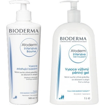 Bioderma Atoderm Intensive Baume 500 ml + Intensive gel moussant 500 ml dárková sada