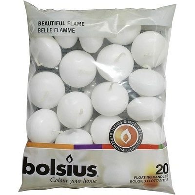 Bolsius Plávajúca biela 4,5 cm x 20 ks