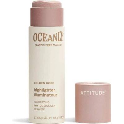 Attitude Oceanly Plastic Free Makeup tuhý krémový rozjasňovač Golden Rose 8,5 g