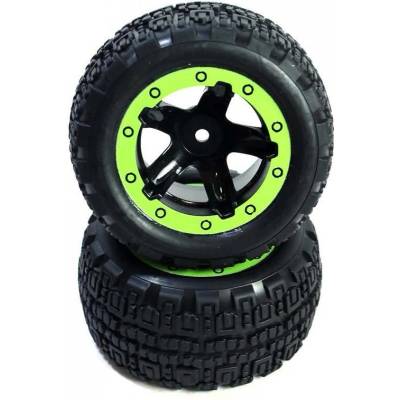 HPI RACING Гуми с джанти HPI BlackzonWheels Complete 1/16 MT Green (2pcs) HPI540094 (HPI540094)
