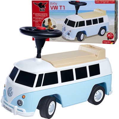 BIG minibus so zvukom Baby Volkswagen T1 Blue s reálnym dizajnom a odkladacím priečinkom