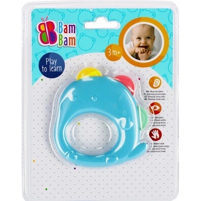 BAM BAM Baby chrastítko a kousátko Slon plast