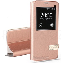 Pouzdro USAMS Muge S-View Rose Samsung G930 Galaxy S7 zlaté