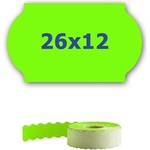CDRmarket Ценови етикети за клещи, 26mm x 12mm, 900бр. , сигнално зелени (ETRL-26x12-green)