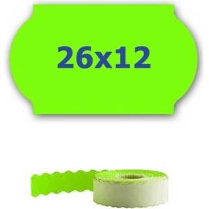 CDRmarket Ценови етикети за клещи, 26mm x 12mm, 900бр. , сигнално зелени (ETRL-26x12-green)