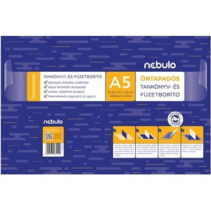 Nebulo Nebulo: Самозалепваща се корица за учебник - прозрачна, A5, 10 бр (OTKB-A5-SI)