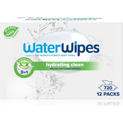 WaterWipes Hydrating Clean освежаващи мокри кърпички 12x60 бр