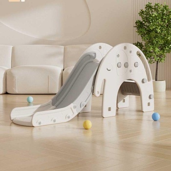 GUGA Детска пързалка с баскетболен кош Слонче - сива (fe-ht-dg104-gy)