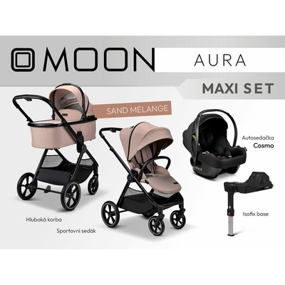 Moon Kombinovaný AURAs autosedačkou a bázou Maxi Sand Melange 2026