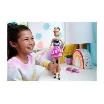 Mattel Barbie Fashionista Top Striped Pink Skirt doll