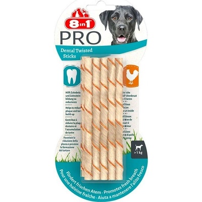 8in1 PRO Dental Twisted Sticks dentálne tyčinky pre psov 55 g