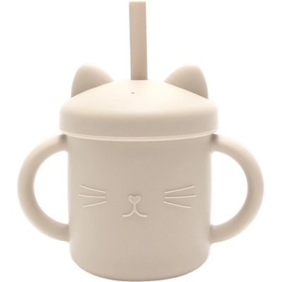 Lorelli Силиконова чаша с дръжки и сламка Lorelli - Natural, Beige (10230660005)