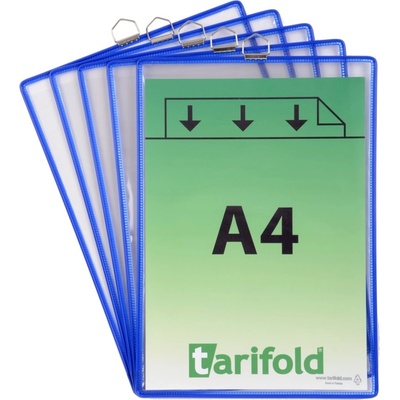 TARIFOLD Závěsná kapsa s očkem A4 na výšku modrá 5 ks – Zboží Dáma