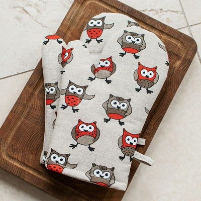 Wooline s oranžovými sovičkami 30 x 15 cm