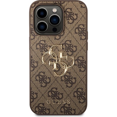GUESS Гръб Guess PU 4G Metal Logo Case за iPhone 15 Pro Max - Кафяв (3666339171537)