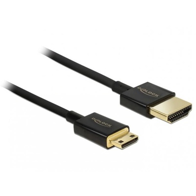 Delock Кабел Delock 84777 Slim Premium, HDMI към мини HDMI-C TT 3D, 4K, 1.5 м (84777)