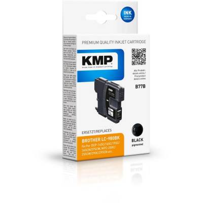 Compatible KMP Brother LC-980BK черна касета за принтер, 300 страници, B77B (1521,4001)