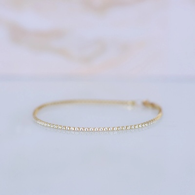 Lillian Vassago Zlatý tenisový náramek zdobený zirkony LLV68-GB001