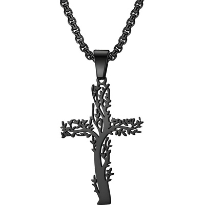 HARAHU Колие Tree Cross - Черна KP34111 (34111)