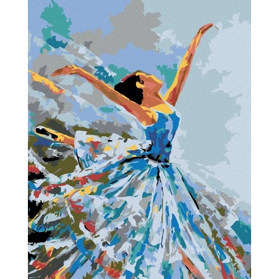 zuty Malování podle čísel Tančící baletka 80 x 100 cm bez rámu a bez vypnutí plátna