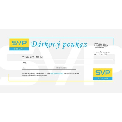 SVP solar Dárkový poukaz Poukaz 500,- Kč
