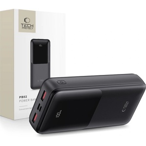 Tech-Protect Преносима батерия Power Bank 20000Mah 22.5w от Tech-Protect PB02 - Black (5906302380503)