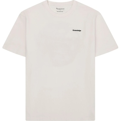 KnowledgeCotton Apparel Мъжка тениска KnowledgeCotton Apparel Regular S/S Heavy Single Jersey Scenery Back Print T-shirt - Egret (216-8564-0111)