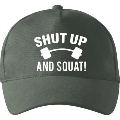 Shut up and squat so zahnutým šiltom a mosaznou sponou Tm. bridlica šedozelená