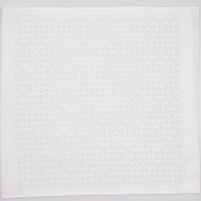 Hana-Fukin sashiko utěrka 34 × 34 cm "květinová zahrada", bílá