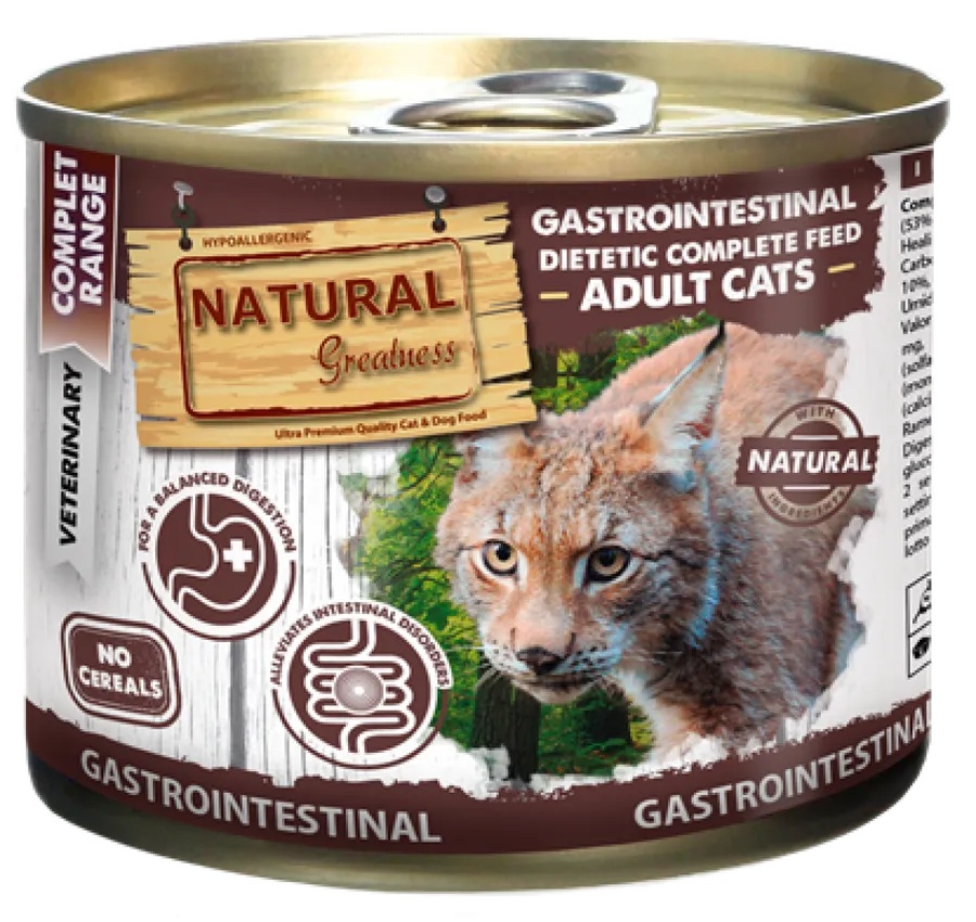 Natural Greatness VET Gastrointestinal - консерва за коте, за балансирано храносмилане, 200 гр