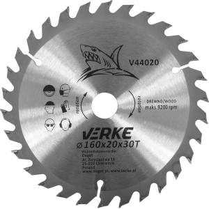 VERKE Режещ диск с твърдосплавни пластини 160x20мм 30T 66335 (V44020)