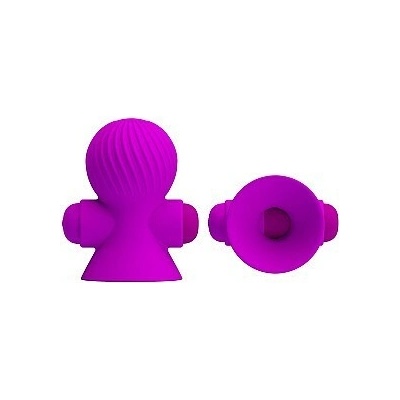 Pretty Love Nipple Sucker Purple, vibračné prísavky na bradavky