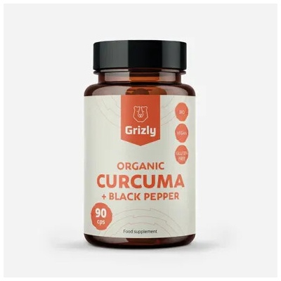 Grizly Kurkuma & Piperin BIO 90 kapslí
