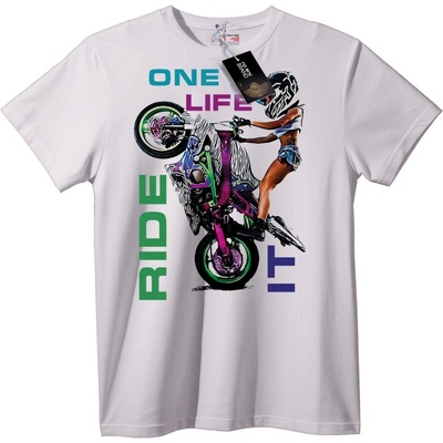 NOONEBRAND Тениска Един Живот Кара Го - 7XL, White