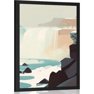 Plakát moderní provedení vodopádu - 60x90 no frame