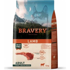 Bravery Lamb Medium & Large Breeds Adult Dog - за израснали кучета от средни и едри породи с агнешко 12 kg
