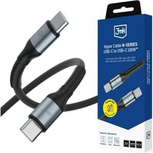 3mk Protection Hyper N-Series кабел за данни Type-C - Type-C, 300 см, ЧЕРЕН (GP-193838)