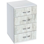 Bogdan Furniture G Скрин с чекмеджета Мебели Богдан, модел BM-Ava 500, бял гланц и кристал