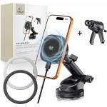 Tech-Protect v20 arcticboost magnetic magsafe dashboard & vent car mount wireless charger 25w qi2.2 black (5906302392995)