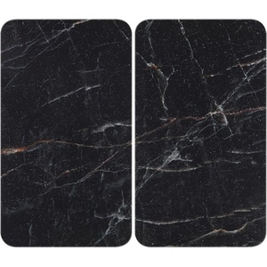 Wenko Капаци за печка 2 бр. от закалено стъкло 52x30 cm Black Marble - Wenko (2521550500)