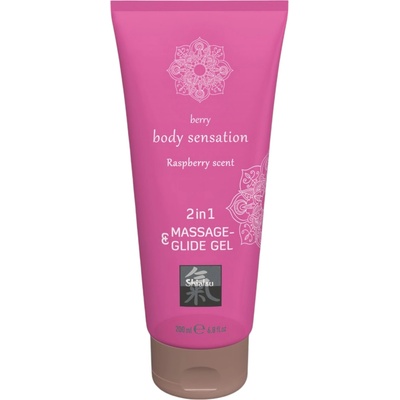 HOT Shiatsu 2in1 малина - масажен лубрикант (200ml)