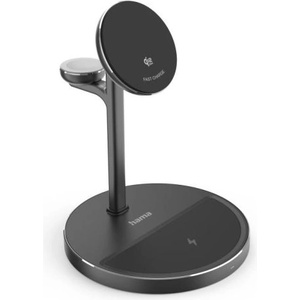 Hama Безжична зарядна станция 3 в 1, Qi2, 15 W, индуктивно бързо зареждане (HAMA-201757) - Allstore